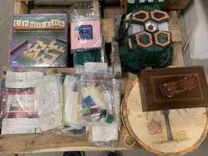 lot 128 image: Scrabble, Needlepoint, Hat Box, Misc.