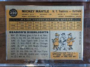 lot 1 image: 1960 Topps Mickey Mantle Baseball Card