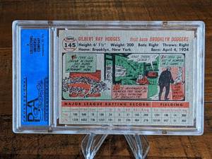 lot 13 image: 1956 Topps Gil Hodges Baseball Card - PSA NM 7 (OC)
