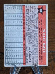 lot 16 image: 1958 Topps Willie Mays All-Star Baseball Card