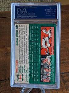 lot 18 image: 1954 Topps Ernie Banks Rookie Card - PSA 4 (MC)