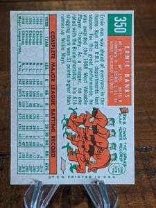 lot 20 image: 1959 Topps Ernie Banks Baseball Card