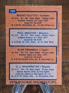 lot 37 image: 1978 Topps Paul Molitor Rookie Baseball Card