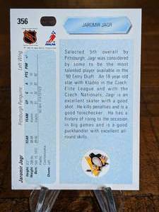 lot 55 image: 1990 Upper Deck Jaromir Jagr Rookie Hockey Card