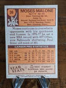 lot 62 image: 1978 Topps Moses Malone Basketball Card