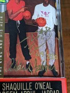 lot 60 image: 1992 Kareem Abdul-Jabbar & Shaquille ONeal Signed Limited Edition Card w COA