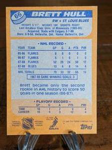 lot 53 image: 1988 Topps Brett Hull Rookie Hockey Card