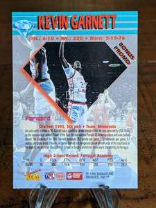 lot 63 image: 1995 Signature Rookies Kevin Garnet Rookie Basketball Promo Card