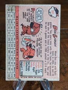 lot 49 image: 1958 Topps Don Larsen Baseball Card
