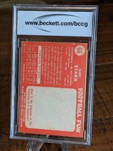 lot 68 image: 1958 Bart Starr Football Card - Graded BCCG 8