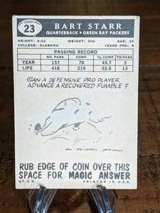 lot 69 image: 1959 Topps Bart Starr Football Card