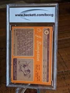 lot 71 image: 1970 Topps OJ Simpson Rookie Football Card - BCCG 7