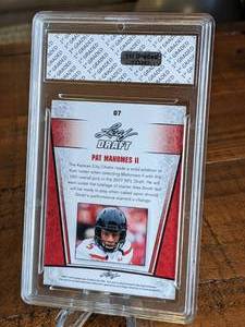 lot 65 image: 2017 Leaf Draft Silver Patrick Mahomes II Rookie Football Card - 1st Graded 10 Gem Mint