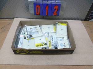 Flat of misc electrical items. As shown.