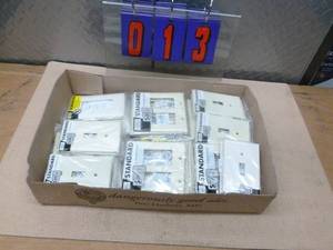 Flat of misc electrical items. As shown.