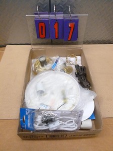 Flat of misc electrical items. As shown.