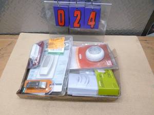 Flat of misc electrical items. As shown.