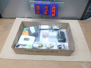 Flat of misc electrical items. As shown.