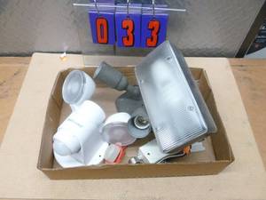 Flat of misc electrical items. As shown.