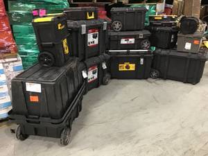 lot 1 image: Pallet with assorted Husky Totes and storage bins various models and conditions see pictures