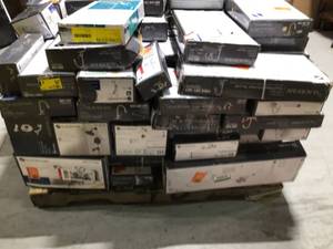 lot 4 image: Pallet with assorted Glacier Bay faucets various models and conditions open box see pictures