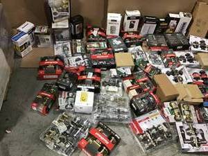 lot 7 image: Gaylord full of Door hardware various models and conditions some maybe missing pcs open boxes see pictures