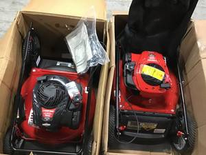 lot 14 image: Lot of 2 Troy Bilt 21 in. 140 cc 500e Series Briggs & Stratton Gas Walk Behind Push Mower with 2-in-1 Cutting TriAction Cutting System open box