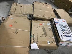 lot 101 image: Pallet with assorted shelving open box customer returns see pictures