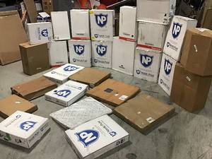 lot 105 image: Pallet with of assorted furnace filters not used see pictures