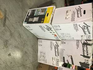 lot 121 image: Pallet with assorted American Std Toilets open boxes various models and conditions see pictures