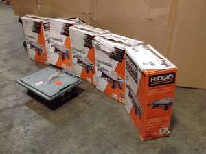 lot 24 image: Lot of 5 Ridgid 7 in tile cutters open boxes various conditions customer returns