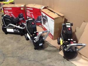 lot 31 image: Lot of 3 Husky Compressors customer returns used see pictures