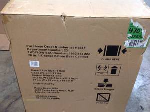 lot 33 image: Husky 28 in. W x 33 in. H x 18 in. D 1-Drawer 2-Door Steel Garage Base Cabinet not used