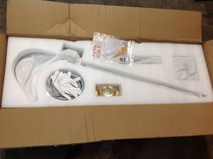 lot 35 image: Akdy 1-Handle Freestanding Floor Mount Roman Tub Faucet Bathtub Filler with Hand Shower in Chrome not used