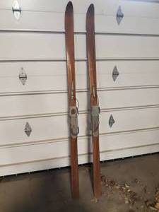 Vintage Pair of Wooden Skis