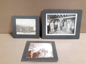 (3) Antique Photos - Farm, Seed Company and Workshop