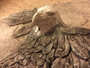 lot 38 image: Stone-like Eagle Wall Hanging