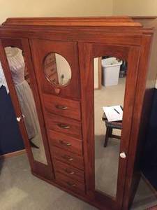 lot 55 image: Vintage Wardrobe Cabinet