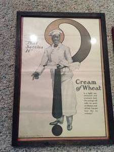 lot 57 image: Three Vintage Cream of Wheat Framed Vintage Advertising Pieces