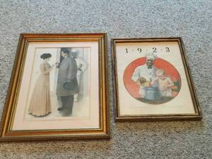 lot 62 image: Two Cream of Wheat Framed Vintage Advertising Pieces