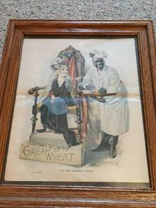 lot 63 image: Two Cream Of Wheat Framed Vintage Advertising Pieces