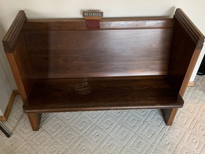 lot 2 image: Antique Church Pew