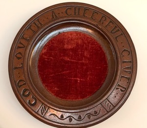 lot 11 image: Vintage Lutheran Church Offering Plate