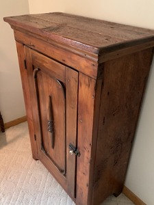 lot 13 image: Single Door Antique Wood Cabinet