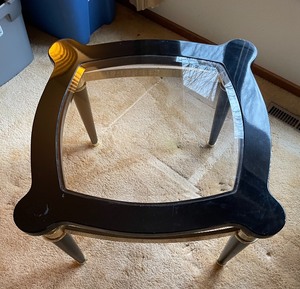 lot 9 image: Black Accent Table with Gold Accents