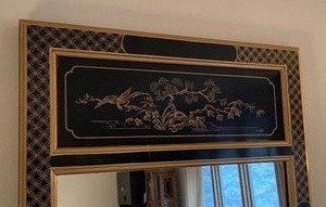 lot 19 image: Black Mirror with Gold Accents