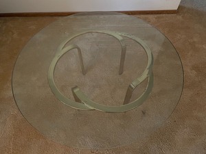 lot 35 image: Circular Glass Top Coffee Table