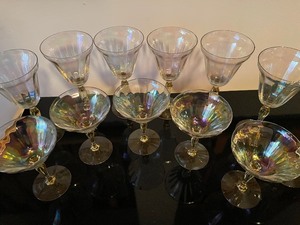 lot 49 image: Iridescent StemwareGlassware Lot