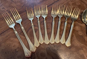 lot 130 image: Gold Plated Flatware