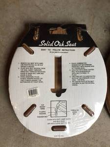 lot 133 image: Two NEW Solid Oak Toilet Seats